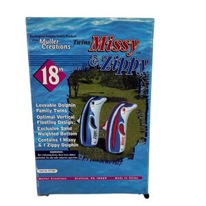 Muller Creations Missy & Zippy Twins Inflatable 18 Inch Dolphins Pool Toy NY1802